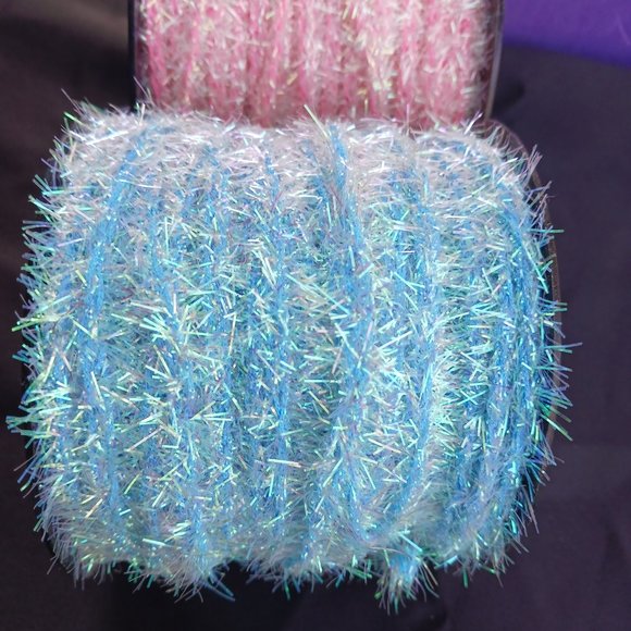 4 Rolls of Assorted Colored Wire Tinsel Pink, Green Gold and Aqua - Picture 6 of 8